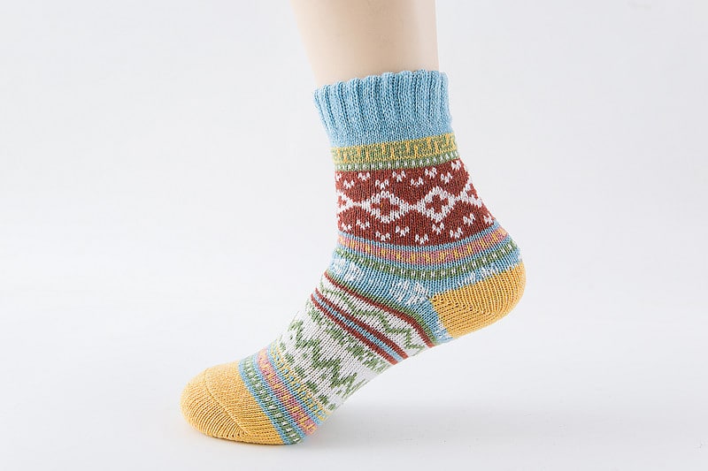 5 pièces/1 pc. Chaussettes en cachemire de style ethnique pour femmes