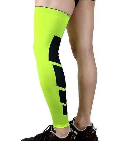Genouillère De Compression Noir/verte – Manchon Soutien Pour Sport – Tailles L à XXL