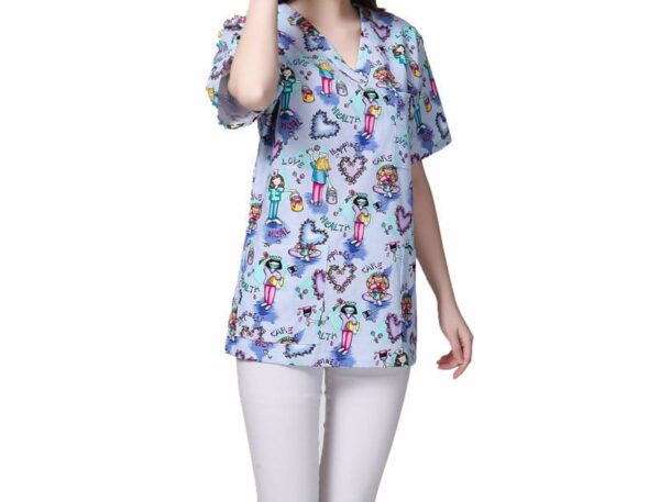 Vêtements de travail pour aide-soignantes, infirmières et médecins confortables en coton – Image 2