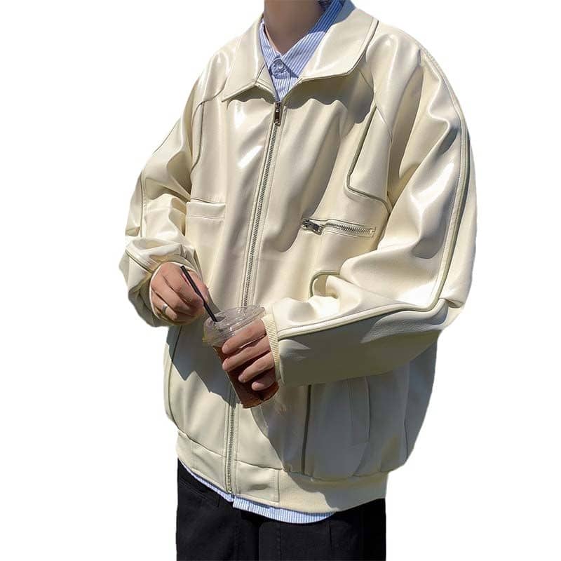 Veste en cuir tendance à la mode pour hommes – Image 5