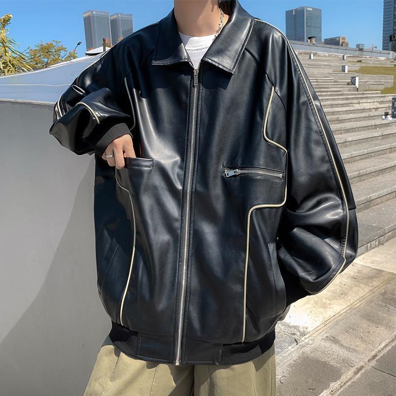 Veste en cuir tendance à la mode pour hommes – Image 4