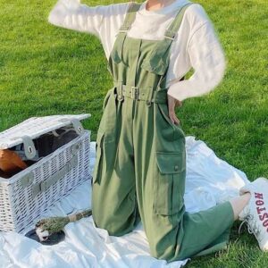 Salopette droite décontractée à taille haute tendance pour femmes