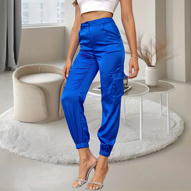 Pantalon cargo multi-poches décontracté et droit flatteur pour femmes – Image 5