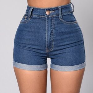 Short en denim bouclé tendance à la mode pour femmes