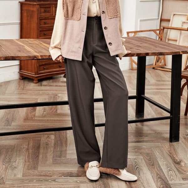 Pantalon taille haute à jambes larges pour femmes – Image 4