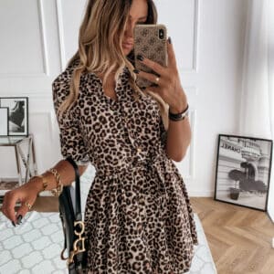 Robe imprimée courte à la mode pour femmes
