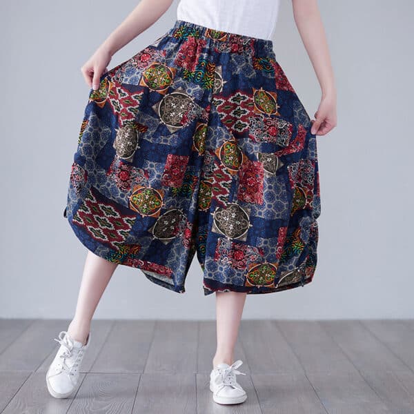 Pantalon court à jambes larges et lacé pour femmes – Image 3
