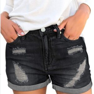 Short en jeans décontracté et doux à la mode pour dames