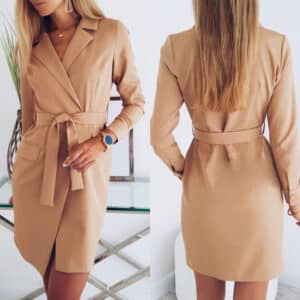 Blazer mince de couleur unie à la mode pour femmes
