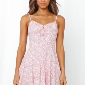 Robe imprimée avec bretelles tendance pour femmes