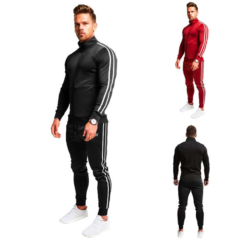 Costume de sport mince à rayures pour hommes – Image 3