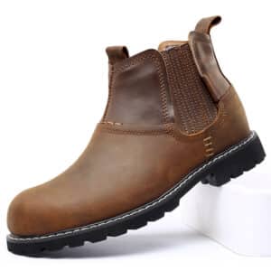 Bottines en cuir pour hommes de randonnée et à bouts ronds