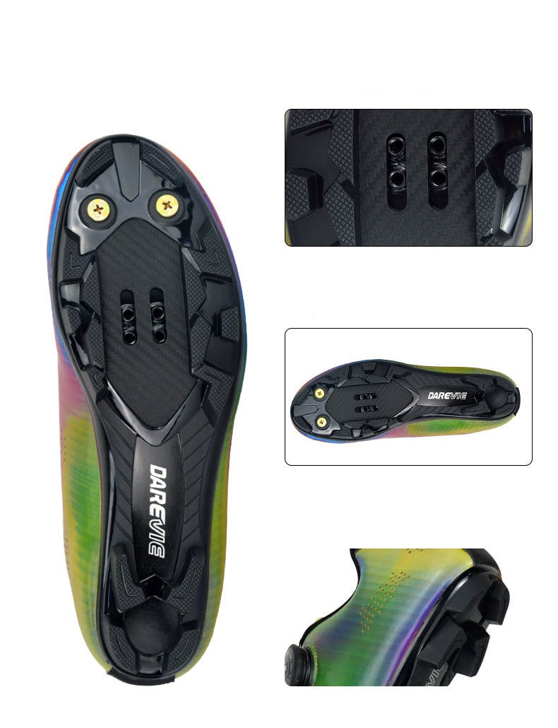 Chaussures de vélo avec bouton de conception et à semelles rigides – Image 4