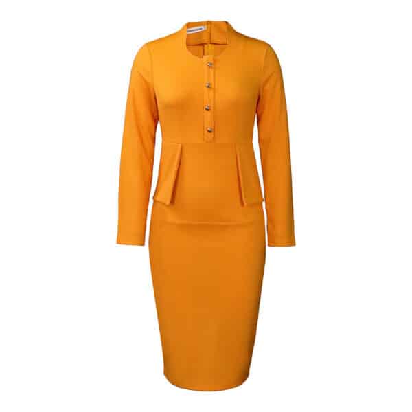 Robe de couleur unie à la mode pour femmes – Image 5