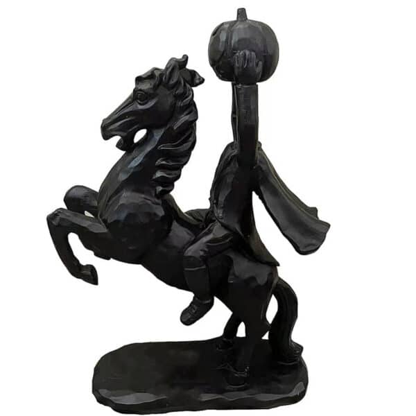 Sculpture de cavalier sans tête. Ornement décoratif en résine – Image 2