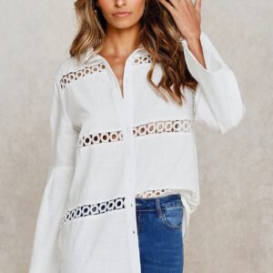 Chemise à manches longues assortie de mode pour femmes