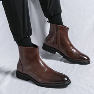 Bottines en cuir véritable décontractées pour hommes