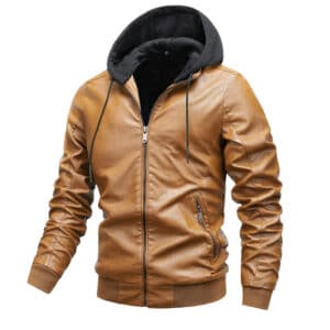Veste en cuir pur confortable pour hommes