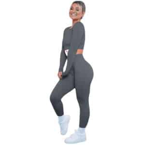 Uniforme sportif tricoté sans couture et rayé pour femmes