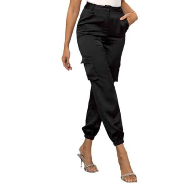Pantalon cargo multi-poches décontracté et droit flatteur pour femmes – Image 3