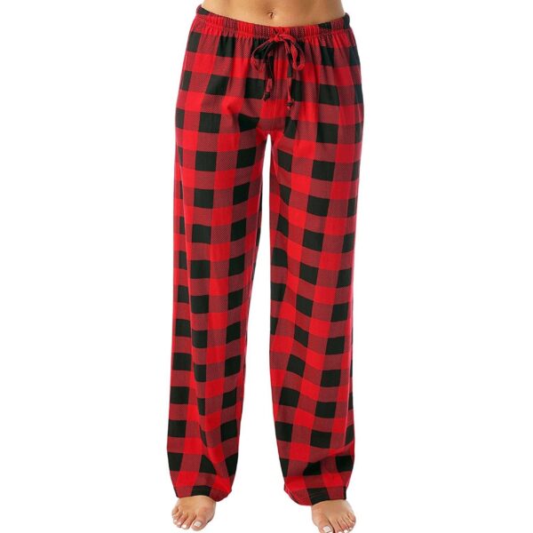 Pantalon style carreaux à cordon imprimé décontracté pour femmes – Image 6