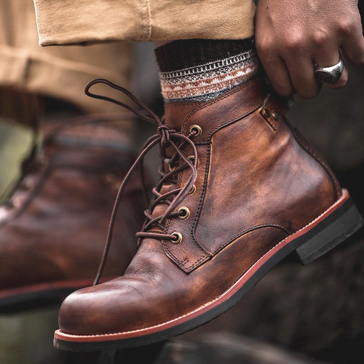 Bottes Martin en cuir confortables à la mode pour hommes – Image 3