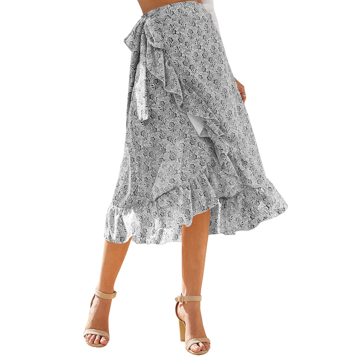 Jupe taille haute en mousseline de soie tendance de mode pour dames – Image 3