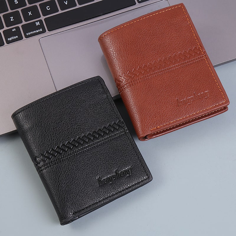 Portefeuille court en cuir pour hommes