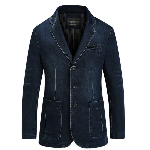 Blazer en denim décontracté de mode pour hommes – Image 4