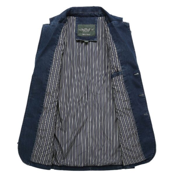 Blazer en denim décontracté de mode pour hommes – Image 5