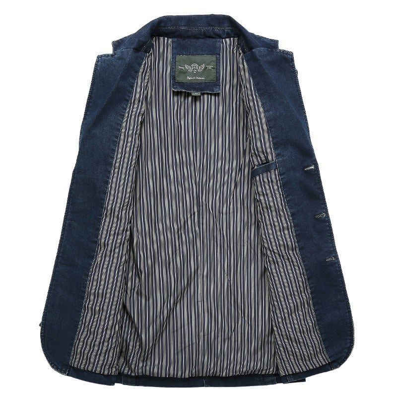 Blazer en denim décontracté de mode pour hommes – Image 5