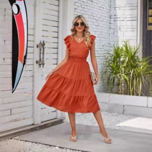 Robe longue sans manches à la mode pour femmes