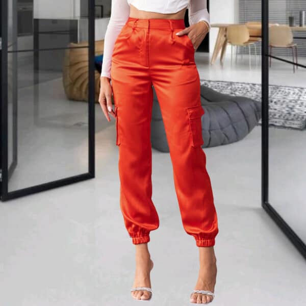 Pantalon cargo multi-poches décontracté et droit flatteur pour femmes – Image 7
