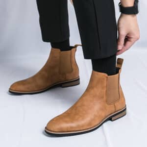 Chaussures en cuir à bout pointu pour hommes