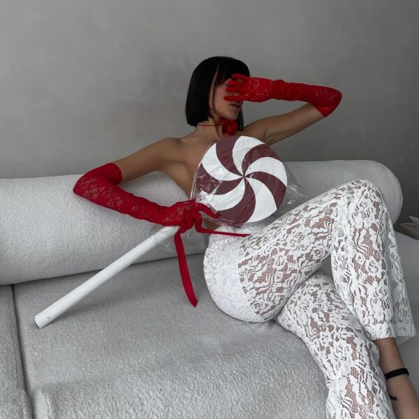 Pantalon à jambe droite à couture haute pour femmes – Image 2