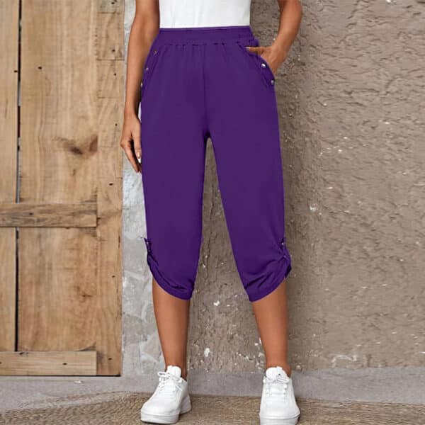 Pantalon à la mode à taille élastique pour femmes