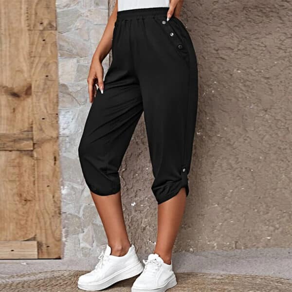 Pantalon à la mode à taille élastique pour femmes – Image 2