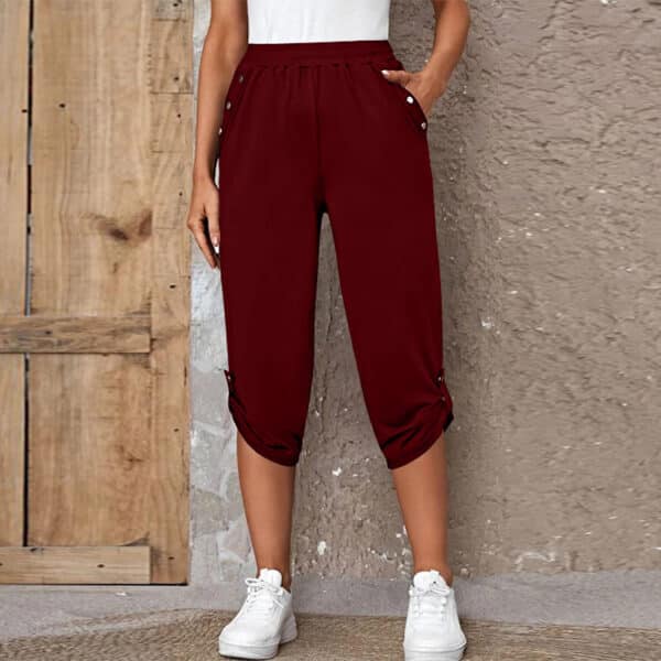 Pantalon à la mode à taille élastique pour femmes – Image 7