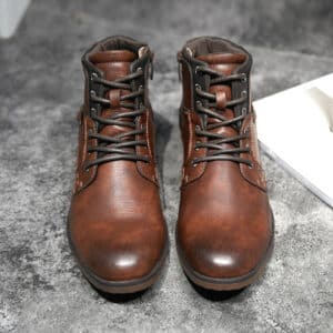 Bottines en cuir à lacets pour hommes