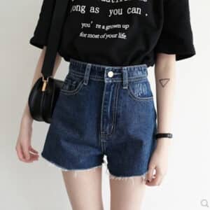 Short en denim à couleurs assorties pour femmes