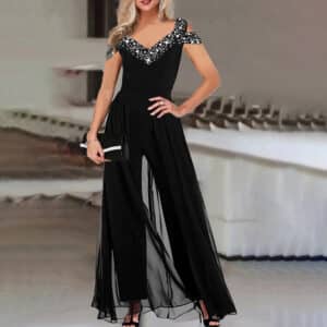 Combinaison taille haute avec col sans bretonnes pour femmes
