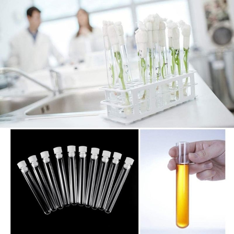 50 pièces. Tubes à essai en plastique transparent pour laboratoires – Image 2