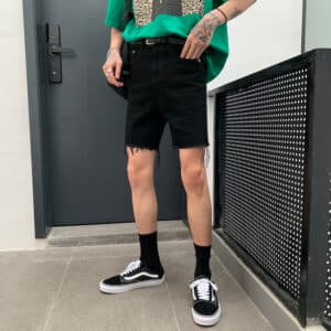 Short en denim style rétro pour hommes