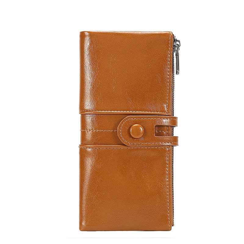 Portefeuille vintage long anti-magnétique pour femmes – Image 6