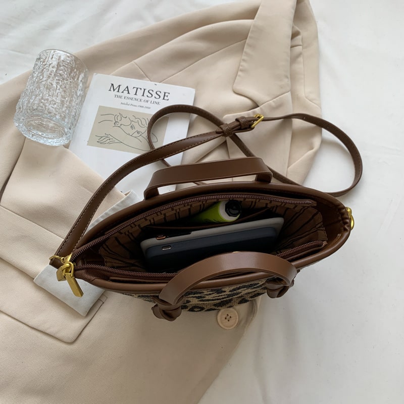 Sac rétro imprimé léopard à épaule de mode pour femmes – Image 5