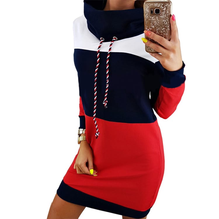 Robe sweat à capuche et à manches longues de mode pour femmes – Image 4
