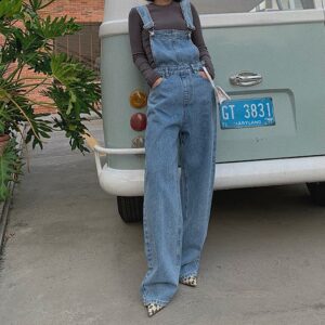 Salopette de denim ample et tendance à la mode pour femmes