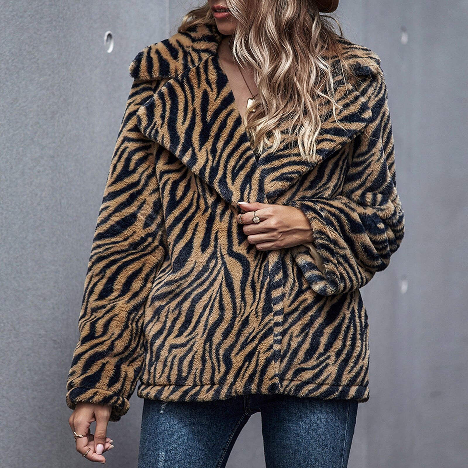 Veste longue à revers et à la mode pour femmes à manches longues – Image 2