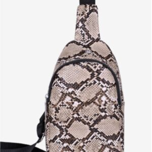 Sac en cuir pur strié de peau de serpent à la mode pour femmes
