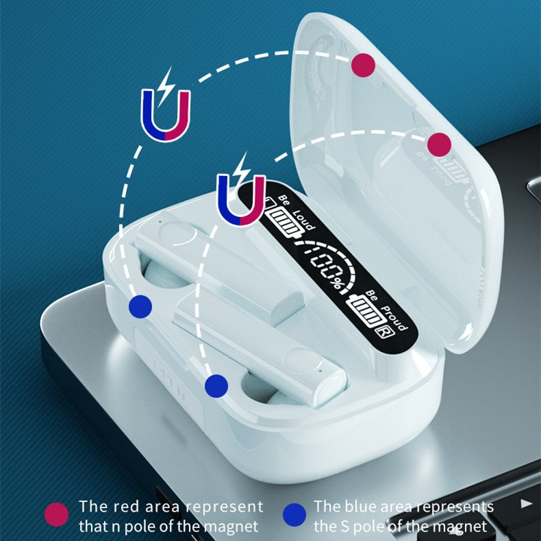 Oreillette bluetooth sans fil X5 LED tactil – Image 3